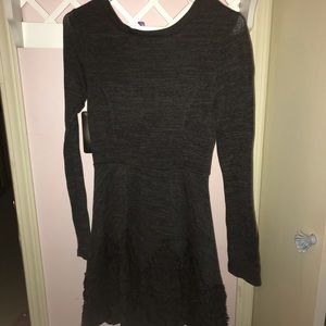 Grey skater dress with black detailing